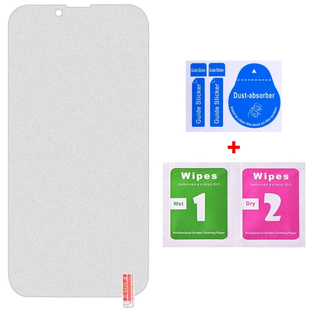 For iPhone 17e / 16e / 14 / 13 / 13 Pro 50pcs Transparent Frosted Full Screen Tempered Glass Film, For iPhone 16e / 13 / 13 Pro  (50pcs)