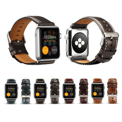 Oil Wax Retro Cowhide Strap Watchband, For Apple Watch Series, For Apple Watch Series 5