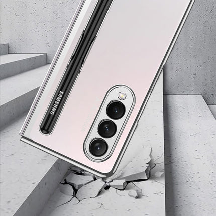 GKK Integrated Electroplating + Glass Phone Case with Pen Slot, For Samsung Galaxy Z Fold3 5G