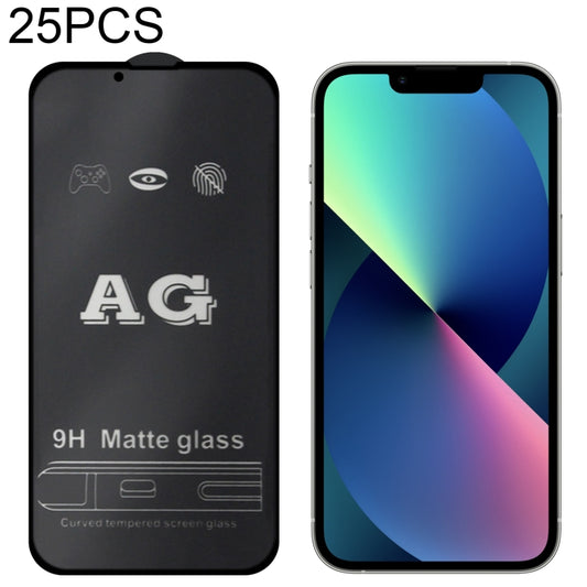 For iPhone 13 / 13 Pro 25pcs AG Matte Frosted Full Cover Tempered Glass Film, For iPhone 13 mini (25pcs), For iPhone 16e / 13 / 13 Pro  (25pcs), For iPhone 13 Pro Max (25pcs)
