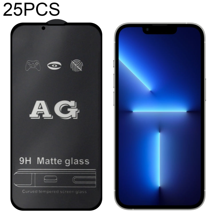 For iPhone 13 / 13 Pro 25pcs AG Matte Frosted Full Cover Tempered Glass Film, For iPhone 16e / 13 / 13 Pro  (25pcs), For iPhone 13 Pro Max (25pcs)
