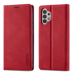 LC.IMEEKE Strong Magnetism Matte TPU + PU Leather Case, For Samsung Galaxy A32 4G