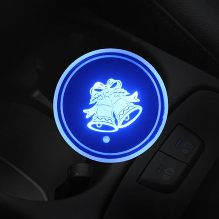 Car AcrylicColorful USB Charger Water Cup Groove LED Atmosphere Light, Bell, Santa Claus, Christmas Deer, Christmas Hat, Christmas Tree, Christmas, Glove, Socks, Snowflake, English Deer, English Christmas, English Tree