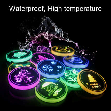 Car AcrylicColorful USB Charger Water Cup Groove LED Atmosphere Light, Bell, Santa Claus, Christmas Deer, Christmas Hat, Christmas Tree, Christmas, Glove, Socks, Snowflake, English Deer, English Christmas, English Tree