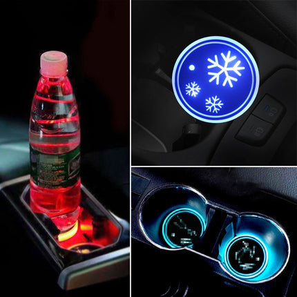 Car AcrylicColorful USB Charger Water Cup Groove LED Atmosphere Light, Bell, Santa Claus, Christmas Deer, Christmas Hat, Christmas Tree, Christmas, Glove, Socks, Snowflake, English Deer, English Christmas, English Tree