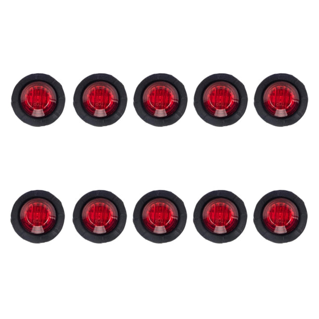 10 in 1 Truck Trailer LED Round Side Marker Lamp, A5010 Red Light, A5011 Amber Light, A5012 White Light, A5013 Red + Amber Light