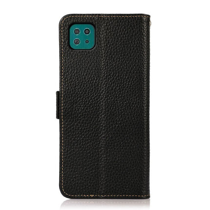 KHAZNEH Side-Magnetic Litchi Genuine Leather RFID Phone Case, For Samsung Galaxy A22 5G, For Samsung Galaxy A32 4G, For Samsung Galaxy A32 5G, For Samsung Galaxy A42 5G, For Samsung Galaxy A51 5G, For Samsung Galaxy A52 5G