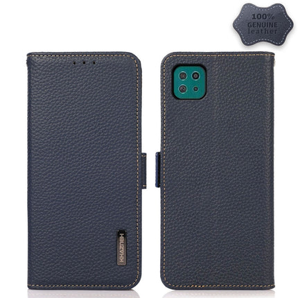 KHAZNEH Side-Magnetic Litchi Genuine Leather RFID Phone Case, For Samsung Galaxy A22 5G, For Samsung Galaxy A32 4G, For Samsung Galaxy A32 5G, For Samsung Galaxy A42 5G, For Samsung Galaxy A51 5G, For Samsung Galaxy A52 5G