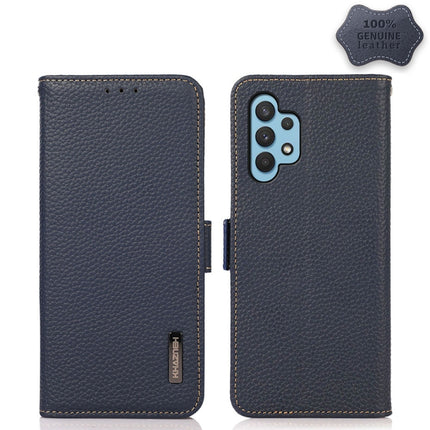 KHAZNEH Side-Magnetic Litchi Genuine Leather RFID Phone Case, For Samsung Galaxy A22 5G, For Samsung Galaxy A32 4G, For Samsung Galaxy A32 5G, For Samsung Galaxy A42 5G, For Samsung Galaxy A51 5G, For Samsung Galaxy A52 5G