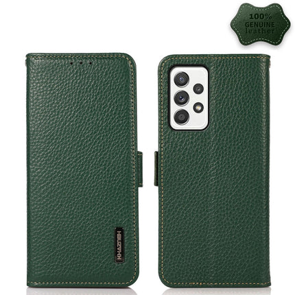 KHAZNEH Side-Magnetic Litchi Genuine Leather RFID Phone Case, For Samsung Galaxy A22 5G, For Samsung Galaxy A32 4G, For Samsung Galaxy A32 5G, For Samsung Galaxy A42 5G, For Samsung Galaxy A51 5G, For Samsung Galaxy A52 5G