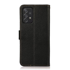 KHAZNEH Side-Magnetic Litchi Genuine Leather RFID Phone Case, For Samsung Galaxy A72 5G, For Samsung Galaxy A82 5G, For Samsung Galaxy F62 / M62, For Samsung Galaxy M32, For Samsung Galaxy M52 5G, For Samsung Galaxy S20 FE