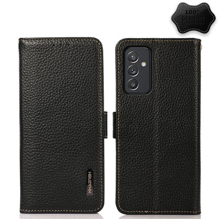 KHAZNEH Side-Magnetic Litchi Genuine Leather RFID Phone Case, For Samsung Galaxy A72 5G, For Samsung Galaxy A82 5G, For Samsung Galaxy F62 / M62, For Samsung Galaxy M32, For Samsung Galaxy M52 5G, For Samsung Galaxy S20 FE