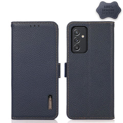 KHAZNEH Side-Magnetic Litchi Genuine Leather RFID Phone Case, For Samsung Galaxy A72 5G, For Samsung Galaxy A82 5G, For Samsung Galaxy F62 / M62, For Samsung Galaxy M32, For Samsung Galaxy M52 5G, For Samsung Galaxy S20 FE
