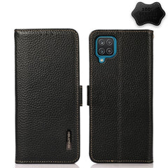KHAZNEH Side-Magnetic Litchi Genuine Leather RFID Phone Case, For Samsung Galaxy A72 5G, For Samsung Galaxy A82 5G, For Samsung Galaxy F62 / M62, For Samsung Galaxy M32, For Samsung Galaxy M52 5G, For Samsung Galaxy S20 FE
