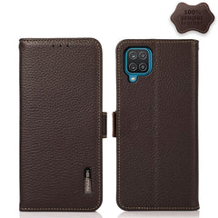 KHAZNEH Side-Magnetic Litchi Genuine Leather RFID Phone Case, For Samsung Galaxy A72 5G, For Samsung Galaxy A82 5G, For Samsung Galaxy F62 / M62, For Samsung Galaxy M32, For Samsung Galaxy M52 5G, For Samsung Galaxy S20 FE