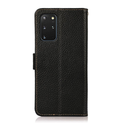 KHAZNEH Side-Magnetic Litchi Genuine Leather RFID Phone Case, For Samsung Galaxy S20+, For Samsung Galaxy S20, For Samsung Galaxy S20 Ultra, For Samsung Galaxy S21 FE 5G, For Samsung Galaxy S21+ 5G, For Samsung Galaxy S21 5G
