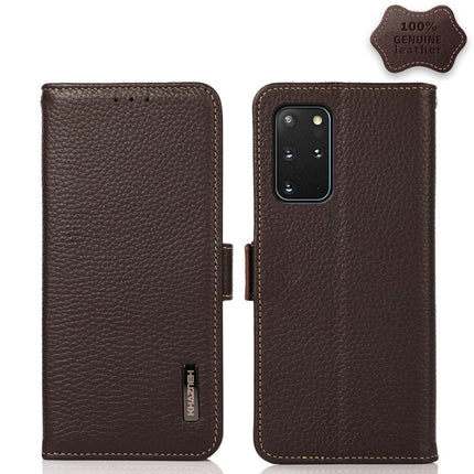 KHAZNEH Side-Magnetic Litchi Genuine Leather RFID Phone Case, For Samsung Galaxy S20+, For Samsung Galaxy S20, For Samsung Galaxy S20 Ultra, For Samsung Galaxy S21 FE 5G, For Samsung Galaxy S21+ 5G, For Samsung Galaxy S21 5G