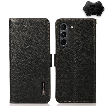 KHAZNEH Side-Magnetic Litchi Genuine Leather RFID Phone Case, For Samsung Galaxy S20+, For Samsung Galaxy S20, For Samsung Galaxy S20 Ultra, For Samsung Galaxy S21 FE 5G, For Samsung Galaxy S21+ 5G, For Samsung Galaxy S21 5G