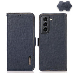 KHAZNEH Side-Magnetic Litchi Genuine Leather RFID Phone Case, For Samsung Galaxy S21 FE 5G, For Samsung Galaxy S21+ 5G, For Samsung Galaxy S21 5G, For Samsung Galaxy S21 Ultra 5G, For Samsung Galaxy S22+ 5G, For Samsung Galaxy S22 5G