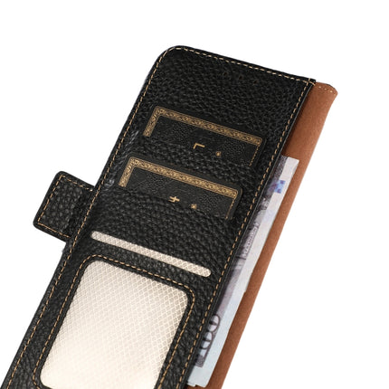 KHAZNEH Side-Magnetic Litchi Genuine Leather RFID Phone Case, For Samsung Galaxy S21 Ultra 5G, For Samsung Galaxy S22+ 5G, For Samsung Galaxy S22 5G, For Samsung Galaxy S22 Ultra 5G, For Samsung Galaxy Xcover 5, For Samsung Galaxy A03 164mm Version