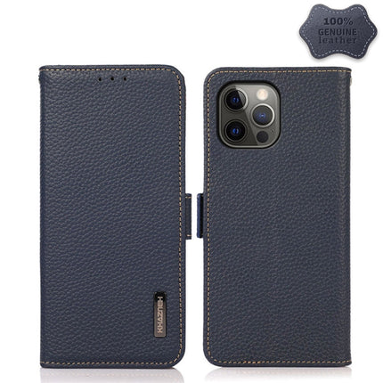 KHAZNEH Side-Magnetic Litchi Genuine Leather RFID Case, For iPhone 12 Pro Max, For iPhone 11, For iPhone 11 Pro, For iPhone 11 Pro Max