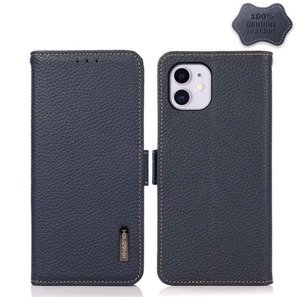KHAZNEH Side-Magnetic Litchi Genuine Leather RFID Case, For iPhone 12 Pro Max, For iPhone 11, For iPhone 11 Pro, For iPhone 11 Pro Max