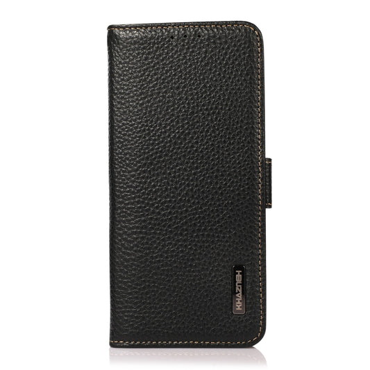 KHAZNEH Side-Magnetic Litchi Genuine Leather RFID Case, For OPPO A16, For OPPO A54 4G, For OPPO A55 5G, For OPPO A55s 5G JP Version, For OPPO A93 5G, For OPPO Reno5 5G / Find X3 Lite