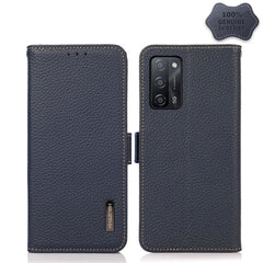 KHAZNEH Side-Magnetic Litchi Genuine Leather RFID Case, For OPPO A16, For OPPO A54 4G, For OPPO A55 5G, For OPPO A55s 5G JP Version, For OPPO A93 5G, For OPPO Reno5 5G / Find X3 Lite