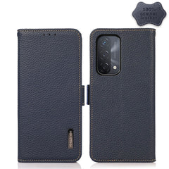 KHAZNEH Side-Magnetic Litchi Genuine Leather RFID Case, For OPPO A16, For OPPO A54 4G, For OPPO A55 5G, For OPPO A55s 5G JP Version, For OPPO A93 5G, For OPPO Reno5 5G / Find X3 Lite