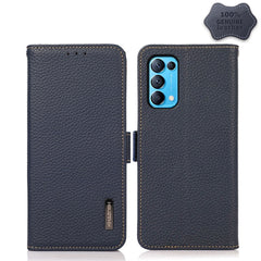 KHAZNEH Side-Magnetic Litchi Genuine Leather RFID Case, For OPPO A16, For OPPO A54 4G, For OPPO A55 5G, For OPPO A55s 5G JP Version, For OPPO A93 5G, For OPPO Reno5 5G / Find X3 Lite