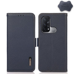 KHAZNEH Side-Magnetic Litchi Genuine Leather RFID Case, For OPPO Reno5 A JP Version, For OPPO Reno6 Pro 5G, For OPPO Reno6 Pro+ 5G, For OPPO Reno6 5G, For OPPO Reno7 5G, For OPPO Reno7 Pro 5G