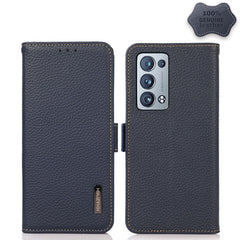 KHAZNEH Side-Magnetic Litchi Genuine Leather RFID Case, For OPPO Reno5 A JP Version, For OPPO Reno6 Pro 5G, For OPPO Reno6 Pro+ 5G, For OPPO Reno6 5G, For OPPO Reno7 5G, For OPPO Reno7 Pro 5G