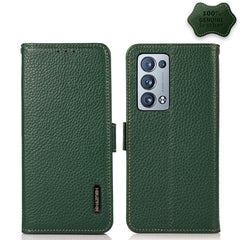 KHAZNEH Side-Magnetic Litchi Genuine Leather RFID Case, For OPPO Reno5 A JP Version, For OPPO Reno6 Pro 5G, For OPPO Reno6 Pro+ 5G, For OPPO Reno6 5G, For OPPO Reno7 5G, For OPPO Reno7 Pro 5G
