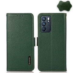 KHAZNEH Side-Magnetic Litchi Genuine Leather RFID Case, For OPPO Reno5 A JP Version, For OPPO Reno6 Pro 5G, For OPPO Reno6 Pro+ 5G, For OPPO Reno6 5G, For OPPO Reno7 5G, For OPPO Reno7 Pro 5G