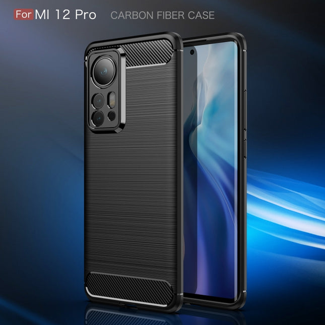 Brushed Texture Carbon Fiber TPU Phone Case, For Xiaomi 12 Pro 5G, For Xiaomi Mi 12 Ultra 5G