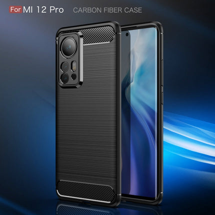 Brushed Texture Carbon Fiber TPU Phone Case, For Xiaomi 12 Pro 5G, For Xiaomi Mi 12 Ultra 5G