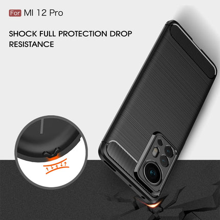 Brushed Texture Carbon Fiber TPU Phone Case, For Xiaomi 12 Pro 5G, For Xiaomi Mi 12 Ultra 5G