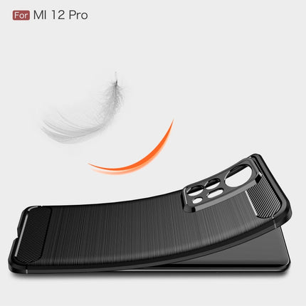 Brushed Texture Carbon Fiber TPU Phone Case, For Xiaomi 12 Pro 5G, For Xiaomi Mi 12 Ultra 5G