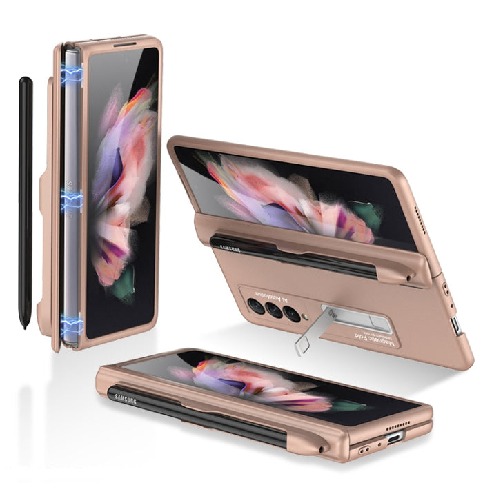 GKK Magnetic Full Coverage Phone Flip Case with Pen Slot, For Samsung Galaxy Z Fold3 5G