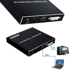 1080P 2 x 2 HDMI + DVI to 4 HDMI Ports Video Wall Controller, 1080P