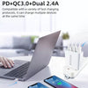 A3 PD 18W USB-C / Type-C + QC3.0 USB + Dual USB Interface Travel Charger, US Plug, EU Plug, UK Plug