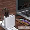 A3 PD 18W USB-C / Type-C + QC3.0 USB + Dual USB Interface Travel Charger, US Plug, EU Plug, UK Plug