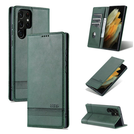 AZNS Magnetic Calf Texture Horizontal Flip Leather Phone Case, For Samsung Galaxy S22 Ultra 5G