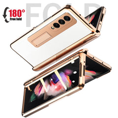 Electroplated Armor Cross Texture Phone Case, For Samsung Galaxy Z Fold3 5G, For Samsung Galaxy Z Fold2 5G