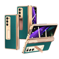 Electroplated Armor Cross Texture Phone Case, For Samsung Galaxy Z Fold3 5G, For Samsung Galaxy Z Fold2 5G