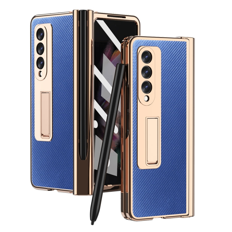 Electroplated Hinge Pen Slot Kevlar Phone Case, For Samsung Galaxy Z Fold3 5G