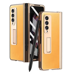 Electroplated Hinge Pen Slot Kevlar Phone Case, For Samsung Galaxy Z Fold3 5G