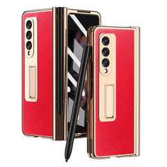 Electroplated Hinge Pen Slot Kevlar Phone Case, For Samsung Galaxy Z Fold3 5G