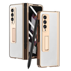 Electroplated Hinge Pen Slot Kevlar Phone Case, For Samsung Galaxy Z Fold3 5G