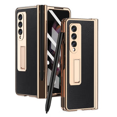 Electroplated Hinge Pen Slot Kevlar Phone Case, For Samsung Galaxy Z Fold3 5G